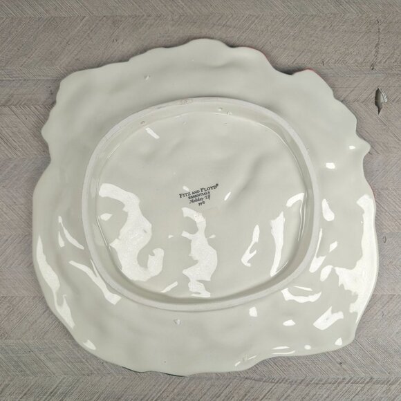 Vintage Fitz & Floyd Holiday Christmas Elf Canape Cookies Plate New In Box - Picture 7 of 8